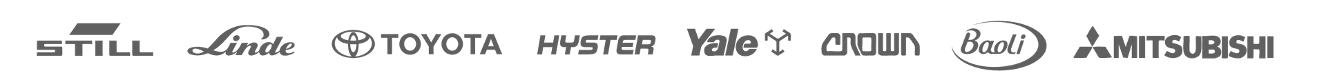Marcas atendidas: STILL, Linde, Toyota, Hyster, Yale, Crown, Baoli, Mitsubishi